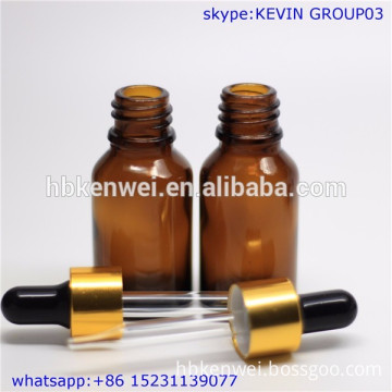 thick glass screw top 30ml boston round amber glass bottles with dropper